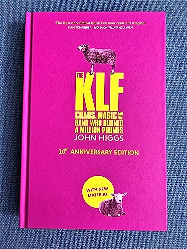 Pink book cover with yellow text, sheep illustrations, and “The KLF” title.