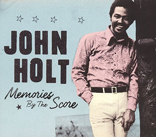 Album cover with a man in pink shirt and light pants on blue background.