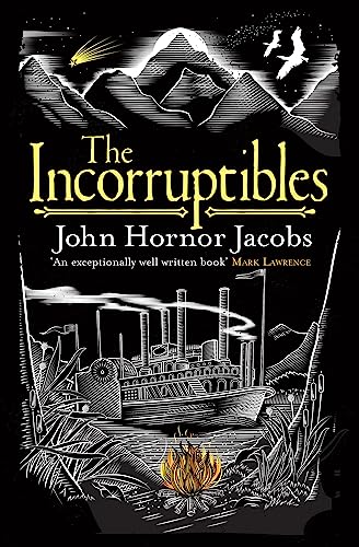 Book cover for "The Incorruptibles" with industrial landscape and mountains.