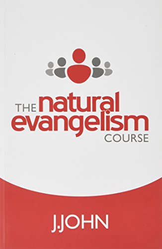 White book cover with red text reading "The Natural Evangelism Course" and author name.