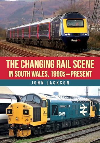 Book cover featuring modern and vintage trains in South Wales.