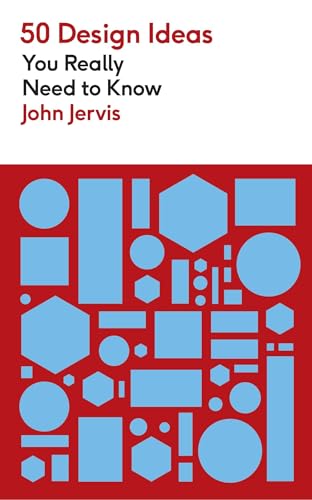 Book cover with red background and overlapping blue geometric shapes.