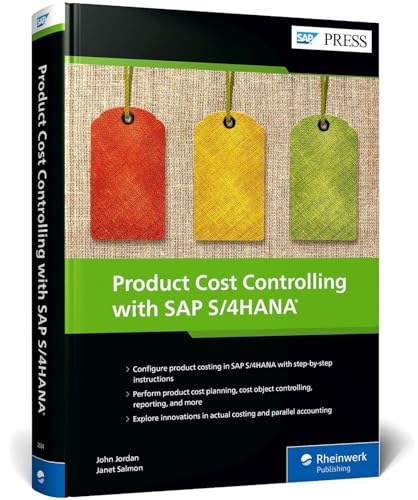 Book cover: "Product Cost Controlling with SAP S/4HANA" with tags.