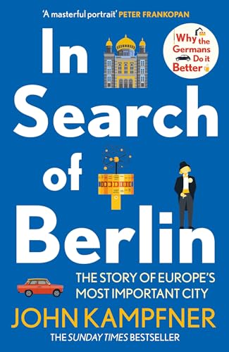 Book cover: “In Search of Berlin” with illustrations of city landmarks.