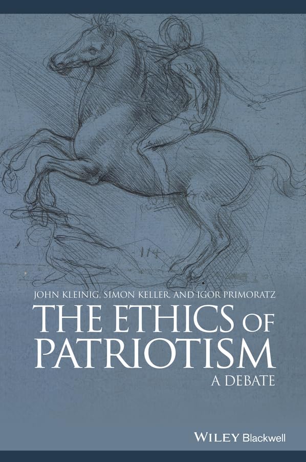 Book cover: “The Ethics of Patriotism” with sketched horse imagery.