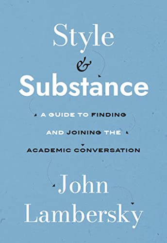 Book cover: “Style & Substance” by John Lamersky, light blue background.