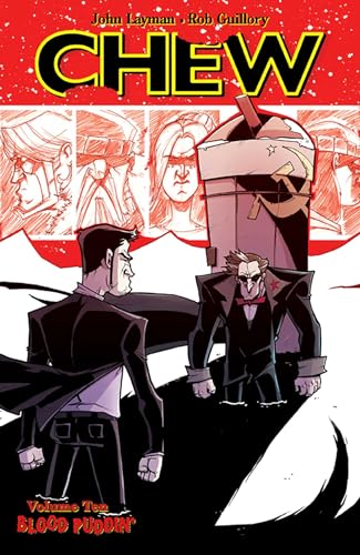 Comic book cover: “Chew” Volume 10, featuring characters in suits.