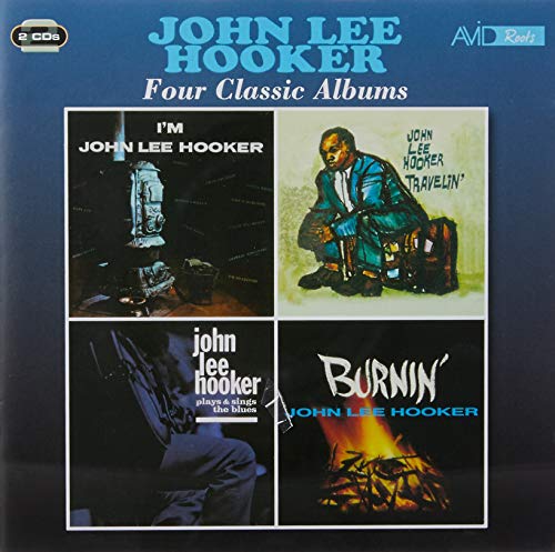 CD cover for John Lee Hooker’s “Four Classic Albums,” featuring album art.
