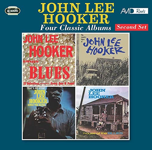 CD cover for John Lee Hooker’s “Four Classic Albums,” featuring album art collage.