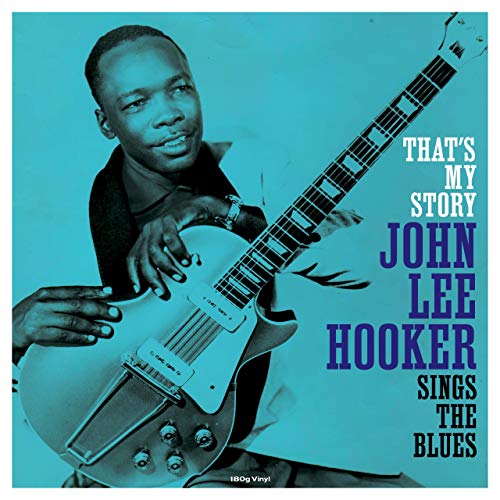 John Lee Hooker portrait with guitar, album cover for "That's My Story".