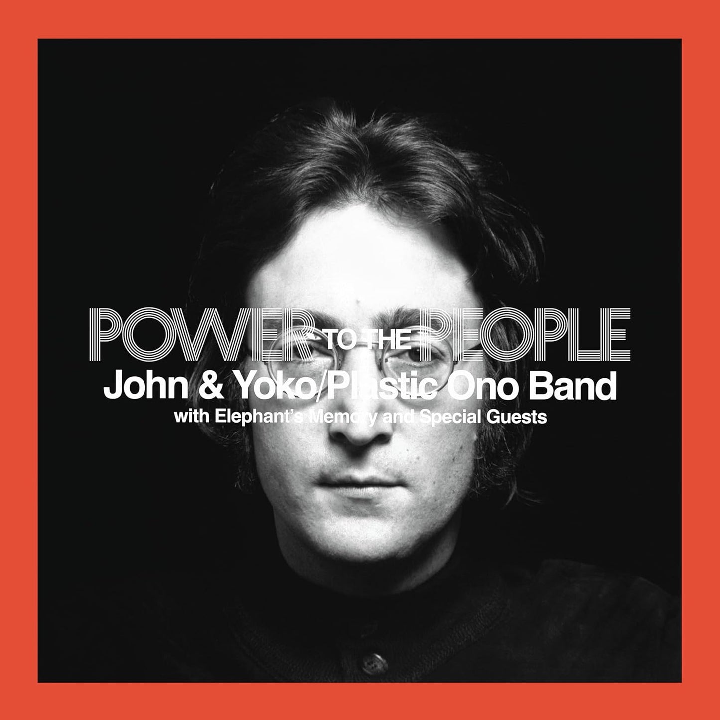Black and white portrait of John Lennon with text “Power to the People”.