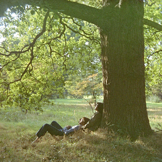 John Lennon Plastic Ono Band CD with tree image and "WAR IS OVER!" text.