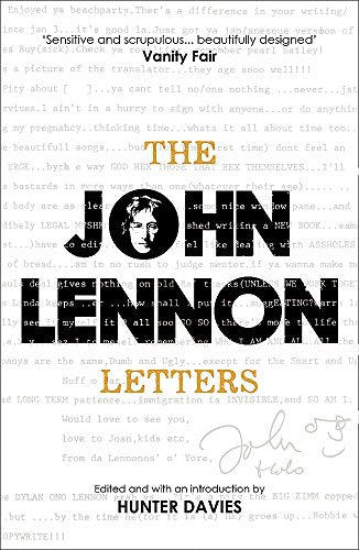 Book cover: "The John Lennon Letters" with portrait of Lennon, text collage.