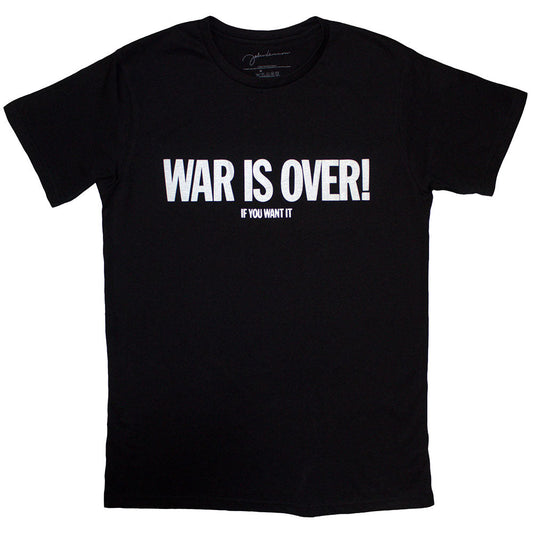Medium t-shirt with John Lennon's "War Is Over" message graphic.