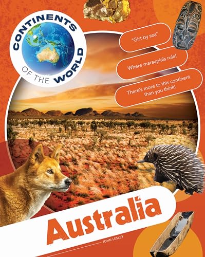 Book cover featuring Australian landscapes, wildlife, and a world map.