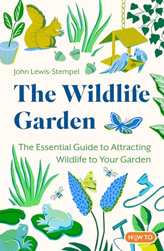 Book cover: "The Wildlife Garden" with illustrations of animals and plants.