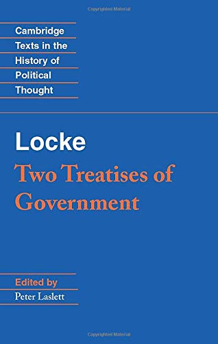 Book cover for Locke's Two Treatises of Government with blue background and orange text.