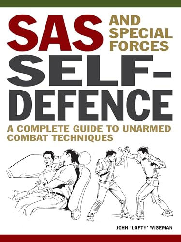 Book cover titled SAS and Special Forces Self-Defence featuring illustrations of combat techniques.