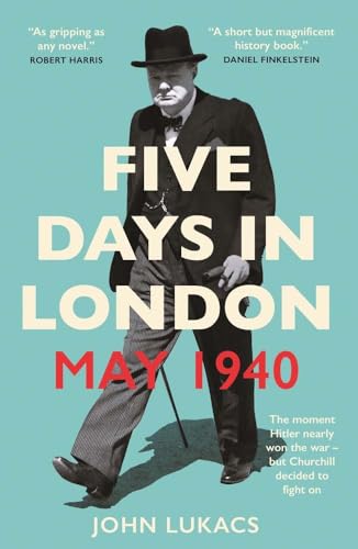 Book cover featuring Winston Churchill in a hat and suit against a blue background.