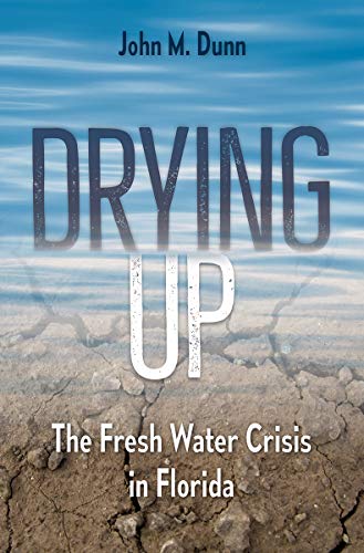 Book cover: "Drying Up" with cracked earth and cloudy sky.