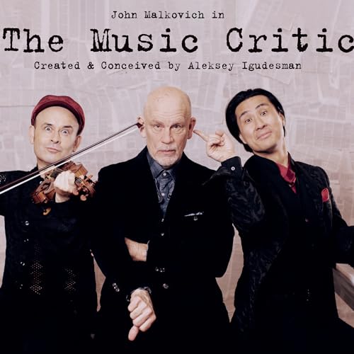 CD cover featuring John Malkovich and two musicians with violins.
