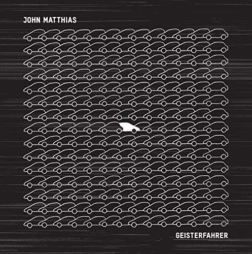 CD cover: repeating car silhouettes with one white, isolated vehicle.