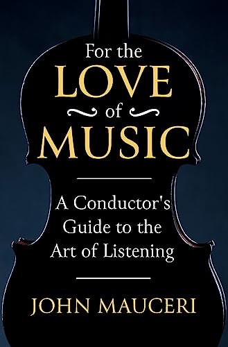 Book cover: "For the Love of Music" with a violin silhouette.
