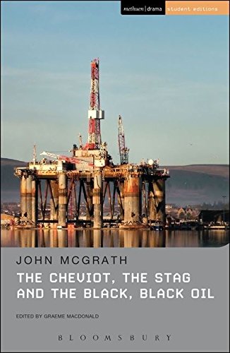 Book cover featuring an oil rig against a mountainous landscape.