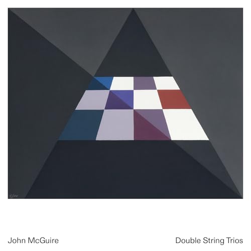 CD cover for John McGuire’s “Double String Trios” with abstract geometric design.