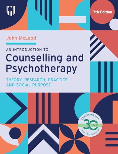 Book cover for An Introduction to Counselling and Psychotherapy with geometric pattern background.