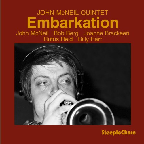 "CD cover featuring a man playing trumpet, with red background and yellow text."