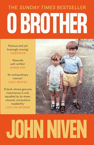 Book cover featuring two young boys standing together on an orange background.