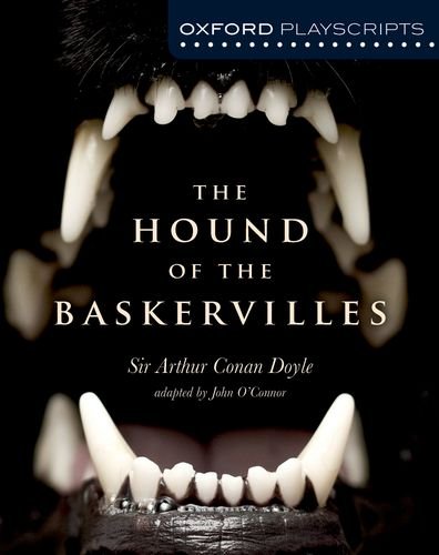 Book cover for "The Hound of the Baskervilles" featuring dog teeth.