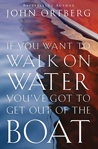 Book cover with blue text over a blurred image of a red boat on water.
