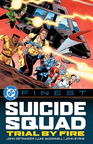 Comic book cover featuring the Suicide Squad team in action, with a helicopter.