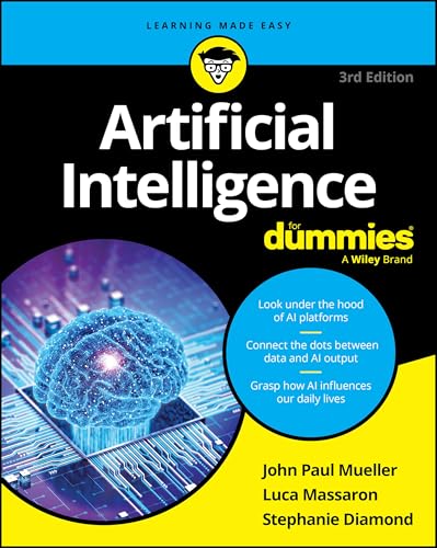 Book cover for Artificial Intelligence For Dummies, 3rd Edition, featuring a digital brain graphic.