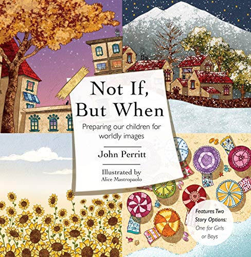Book cover with illustrated village scene and colorful patterned circles.