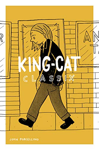 Book cover: illustrated boy walking, bold "KING-CAT Classix" title, yellow background.