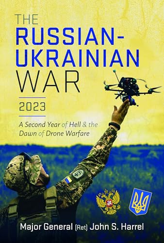 Book cover: “The Russian-Ukrainian War, 2023” with soldier and drone imagery.