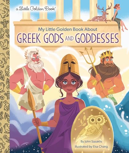 Cover of children’s book featuring illustrated Greek gods and goddesses.