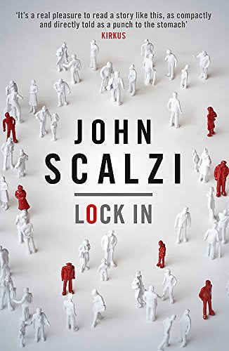 Book cover for "Lock In" by John Scalzi, with miniature figures.