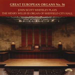CD cover: Sheffield City Hall organ stage with red panels.