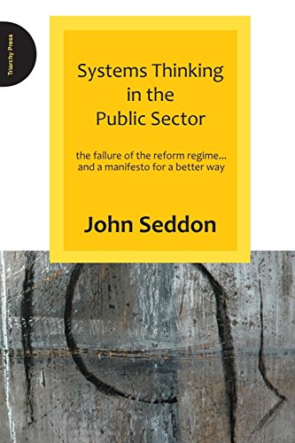 "Book cover with yellow title block and abstract grey background, by John Seddon."
