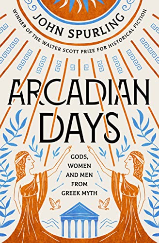 Book cover: "Arcadian Days" with Greek key pattern and figures.