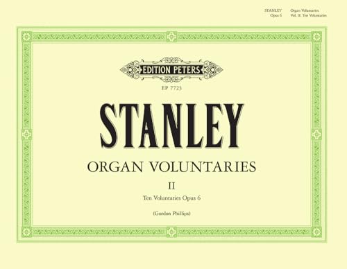 Sheet music cover for "Stanley Organ Voluntaries Op.6", pale yellow background.