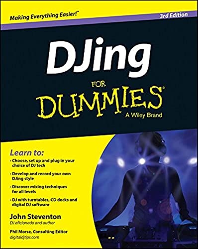 Book cover: "DJing for Dummies" 3rd Edition, with a DJ image.