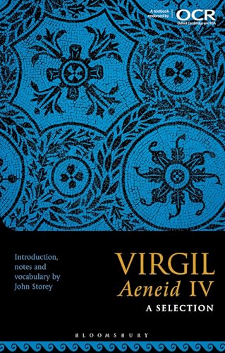 Book cover for Virgil Aeneid IV: A Selection with blue mosaic pattern and text.