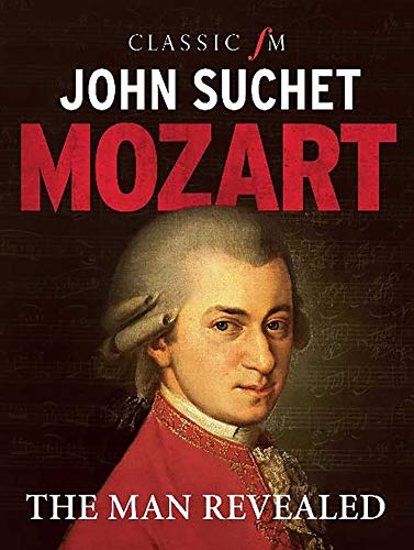 Book cover featuring a portrait of Mozart with musical notes background.