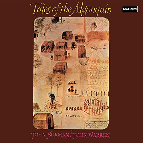 Vinyl record cover depicting a historical painting of an Algonquin village.