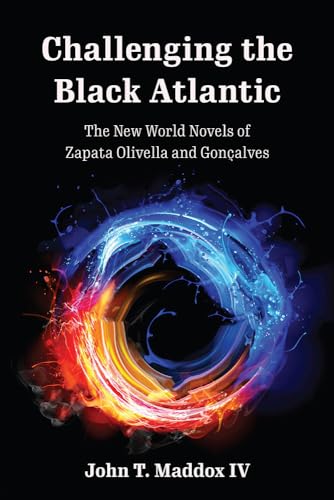 Book cover: “Challenging the Black Atlantic” with swirling blue and red abstract art.
